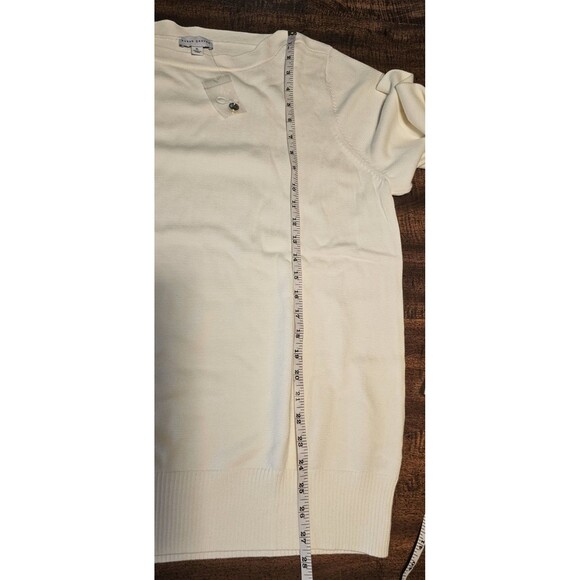 Susan Graver Women's Ivory Long Sleeve Boatneck W/Gold Buttons Size XL NEW - Picture 11 of 11